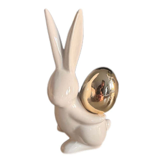 Dekorativer Hase mit Ei Carlo 17 cm