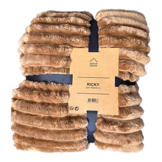Wohndecke / Plaid in Braun Ricky 150 x 200 cm von Dutch Decor