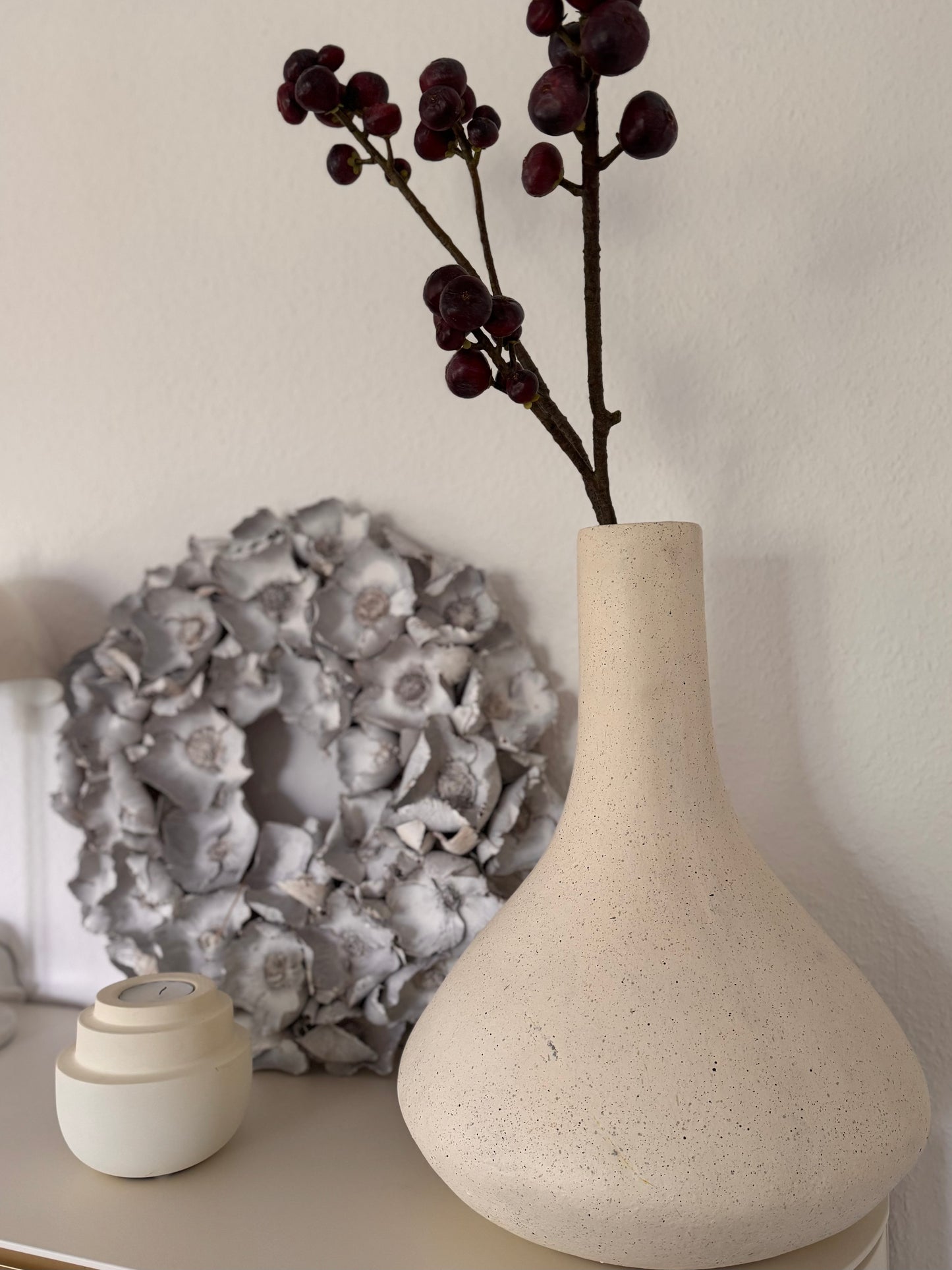 Dekorativer Palmblüten-Kranz in Weiß Ø 55 cm von Couronne