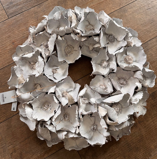 Dekorativer Palmblüten-Kranz in Weiß Ø 55 cm von Couronne