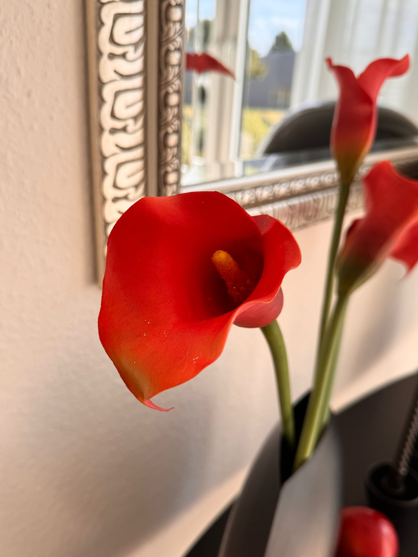 Künstiche Calla Lilie rot 74 cm