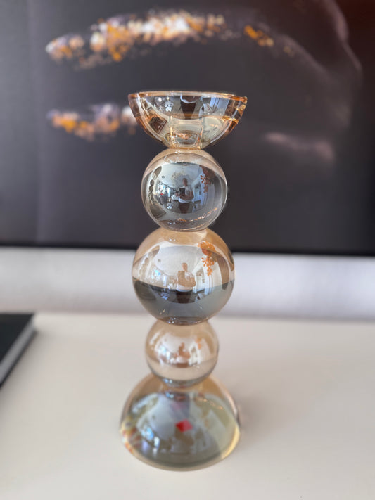 Glas Kerzenhalter ALOUETTE in Gold/Champagner 30 cm Colmore