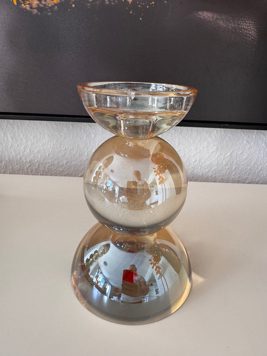 Glas Kerzenhalter ALOUETTE in Gold/Champagner 16 cm Colmore