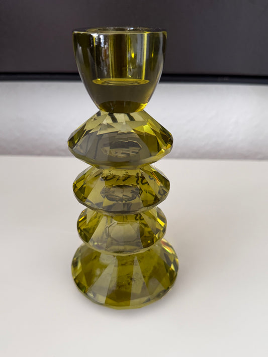 Glas Kerzenhalter Olivgrün 17 cm Light & Living