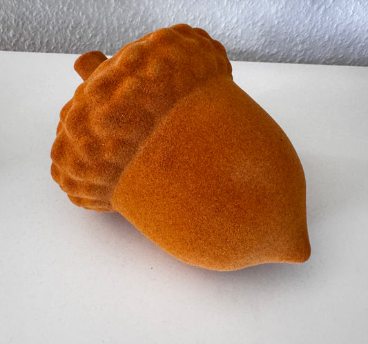 Dekorative Eichel Keramik/Samt in Orange 18x13x13 cm Mondex