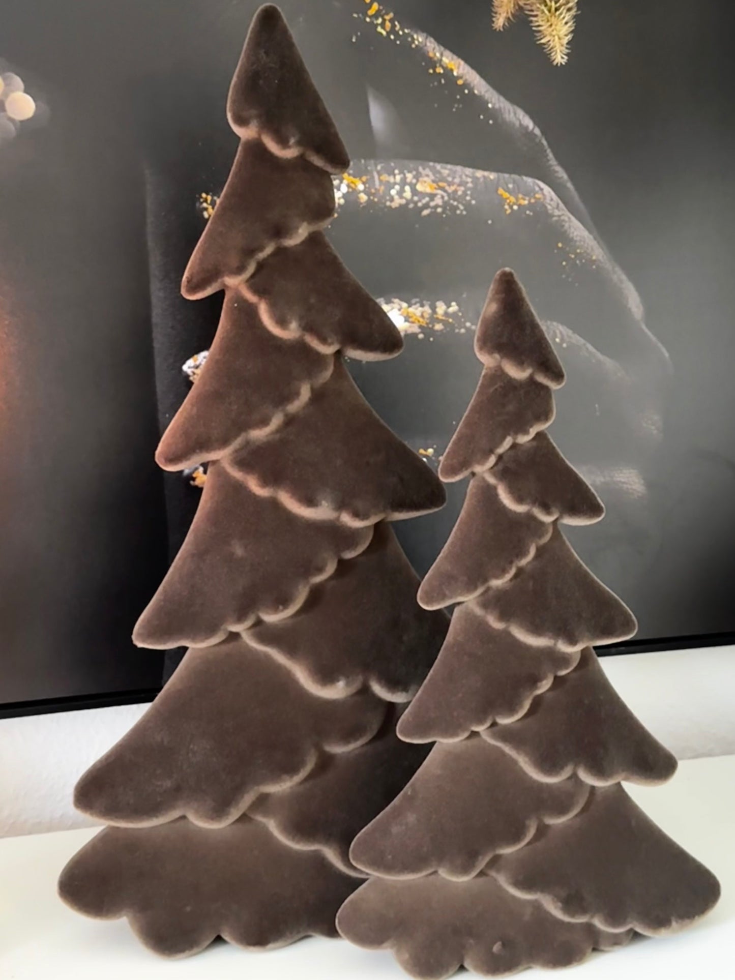 Tannenbaum beflockt Nussbraun 45 cm H.U.Scheulen 2 Wahl