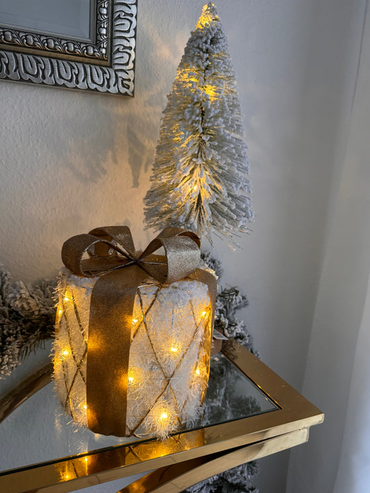 Weihnachtsgeschenk  Dekoration LED weiß/ gold Gr.M von Countryfield