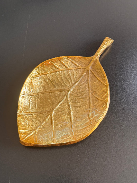 Blatt Tablett Autumn goldfarben von Exner