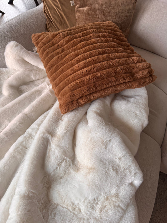 Kuschelige Wohndecke Zinzi  weiß / schwarz edel 140 x 180 cm