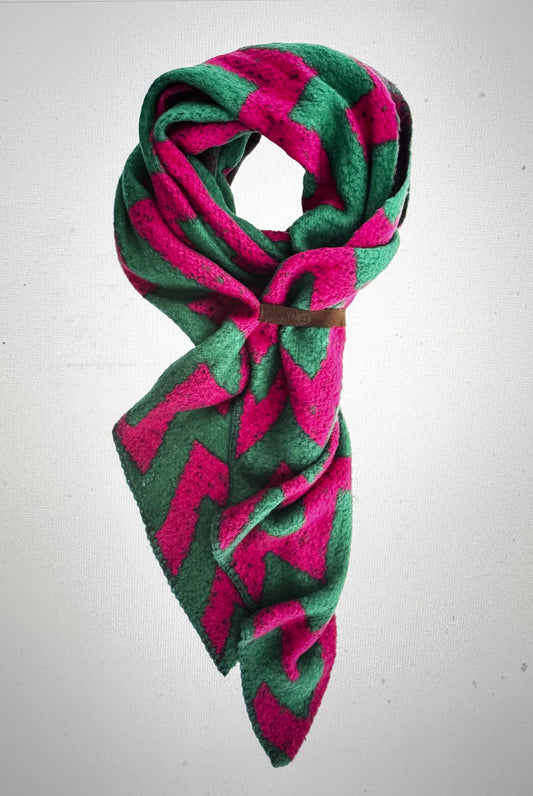 LOT83 Schal Fem ZigZag Grün/Pink