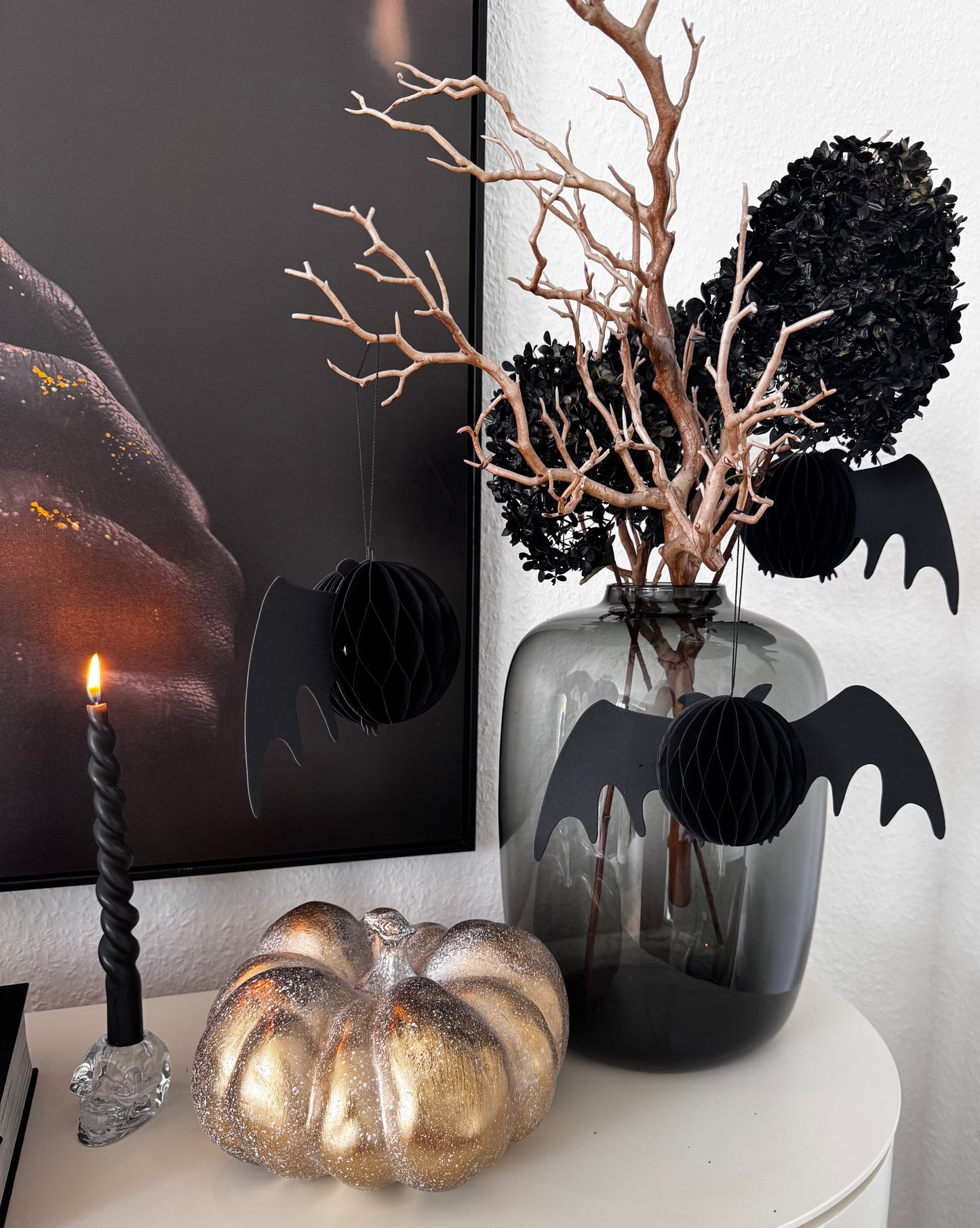 Papieranhänger Fledermaus- schwarz Halloween Deko Boltze Home 25 cm