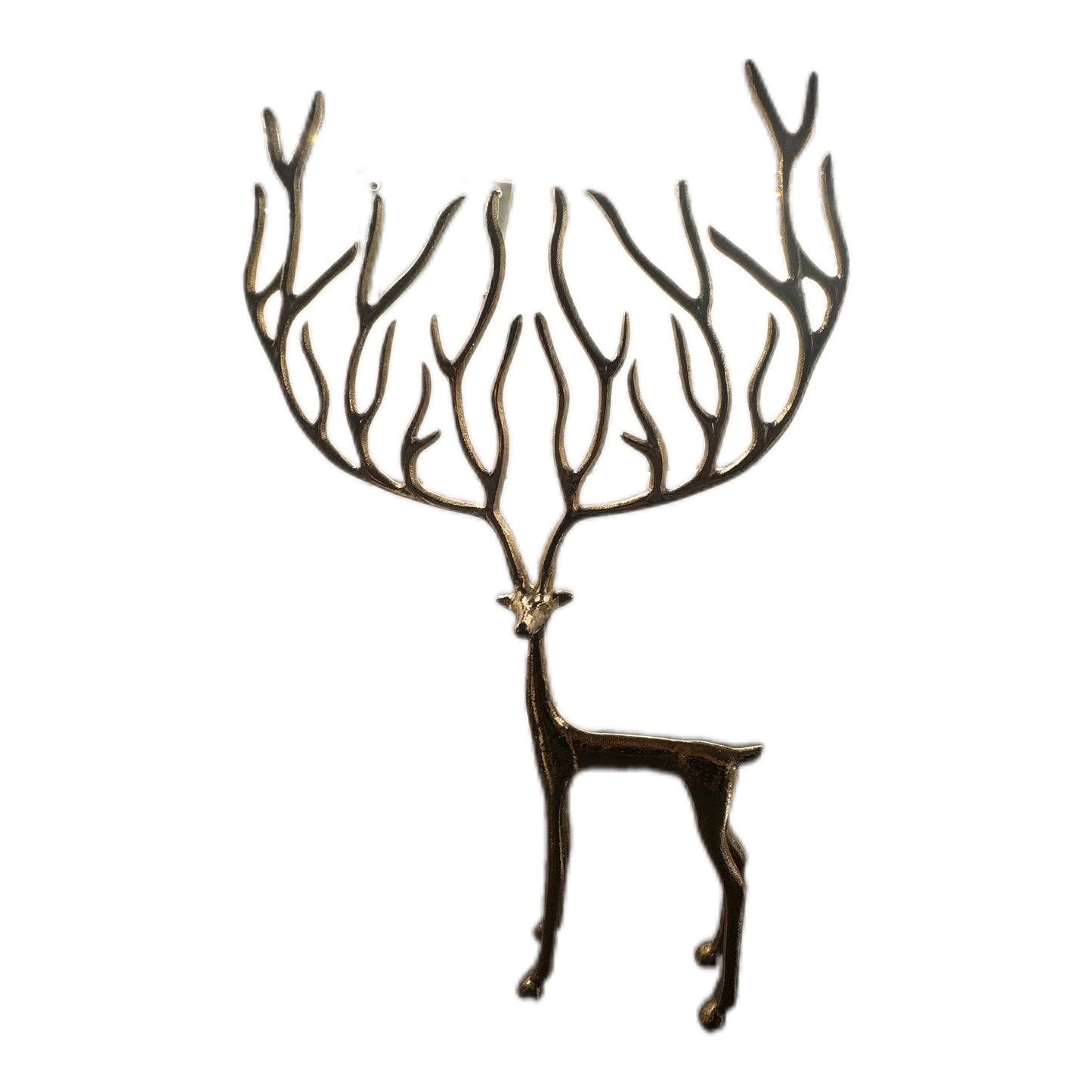 Eleganter Hirsch in Gold mit außergewönlichen Geweih 48 cm