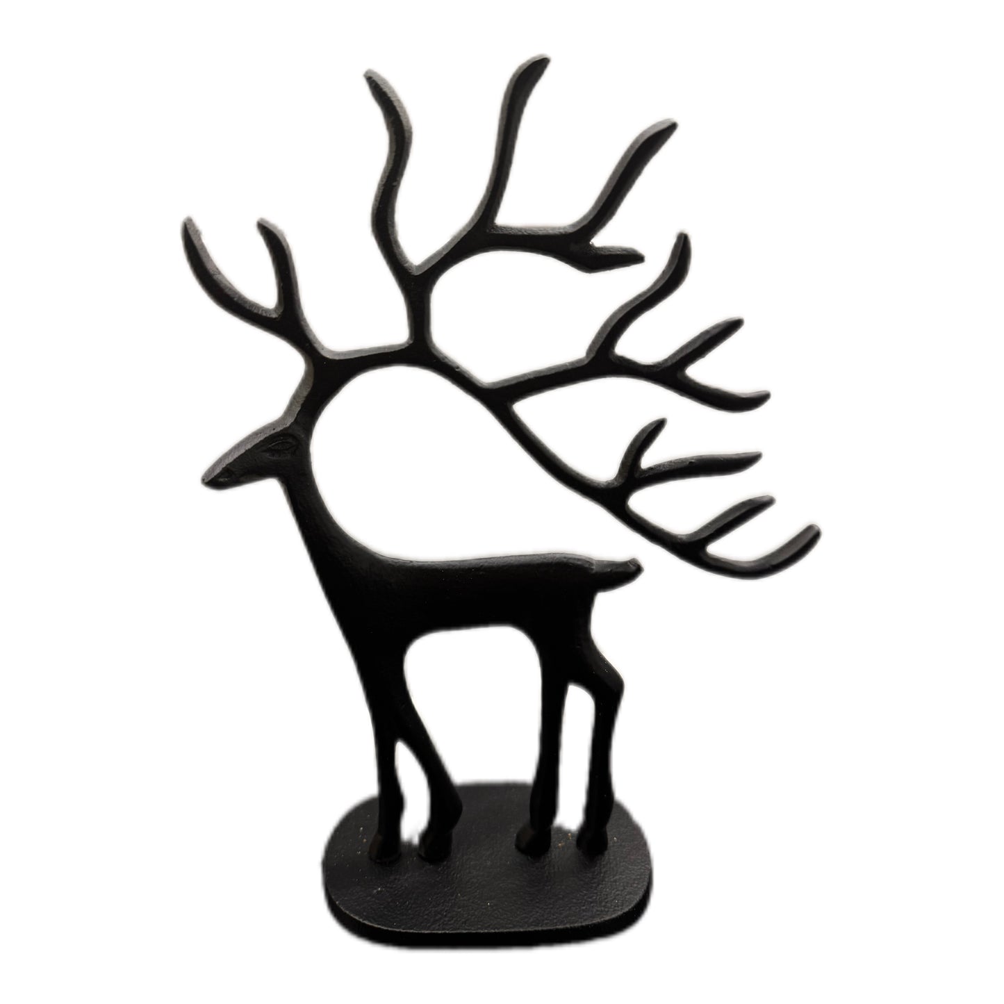 Moderner Hirsch aus Metall in Schwarz 31 cm