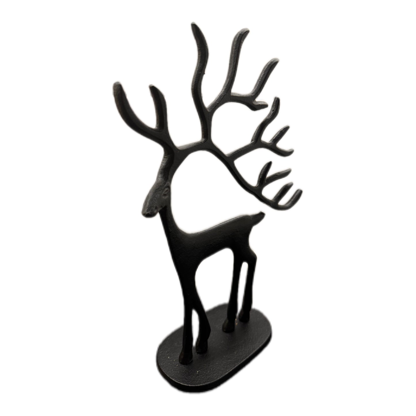 Moderner Hirsch aus Metall in Schwarz 31 cm