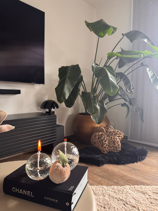 Öl Lampe Olaf von Leeff Gr. S mundgeblasen transparent