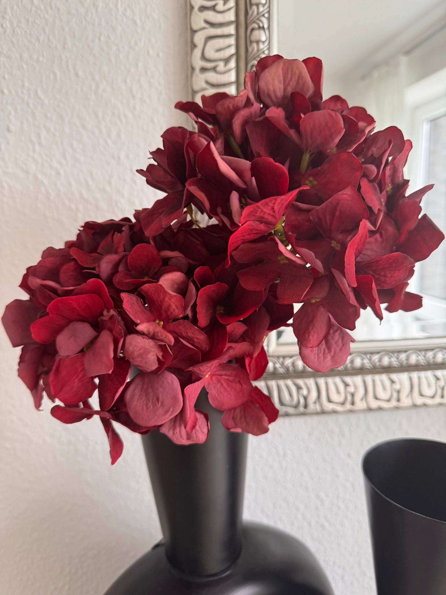 Hortensien Zweig Gaby Bordeaux rot 58 cm