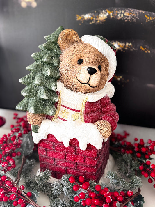 Formano Weihnachts-Teddybär mit Tannenbaum, 46 cm