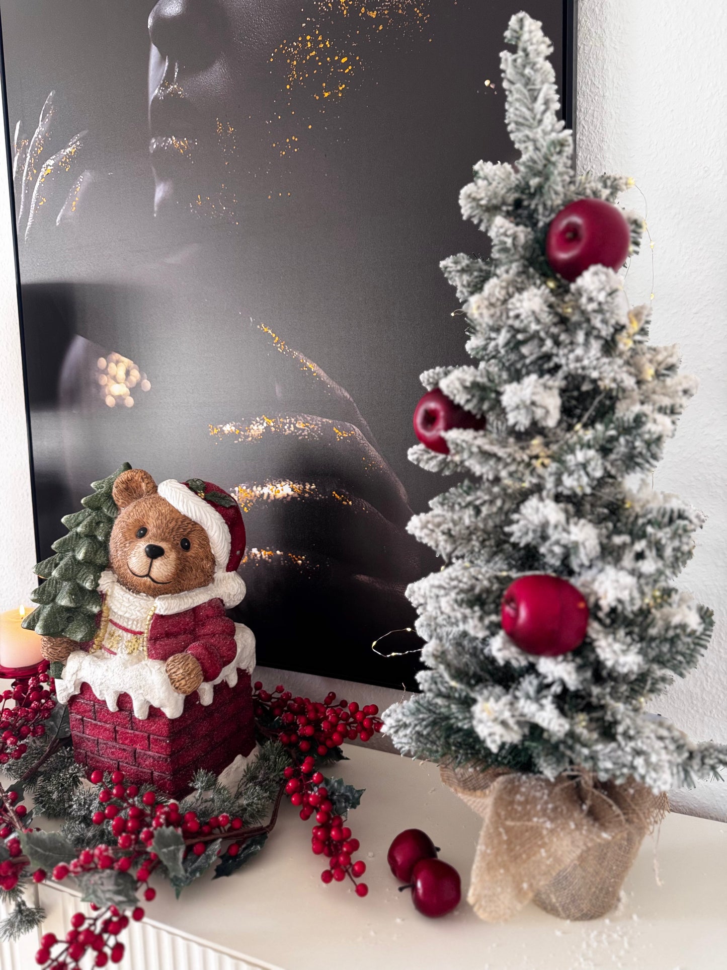 Formano Weihnachts-Teddybär mit Tannenbaum, 46 cm