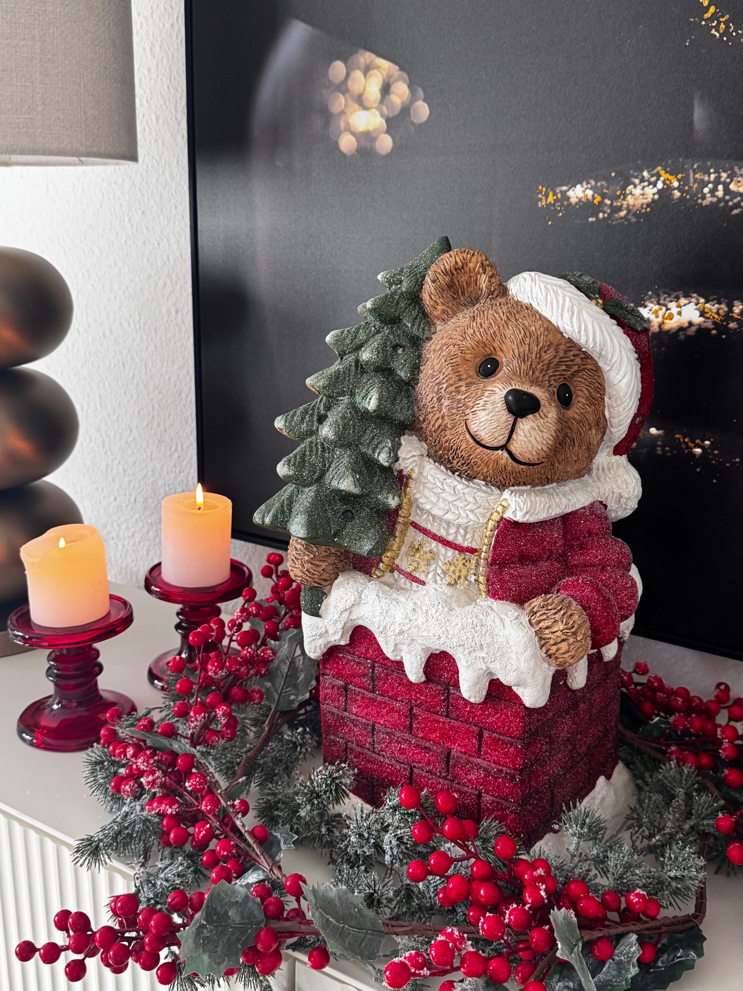 Formano Weihnachts-Teddybär mit Tannenbaum, 46 cm