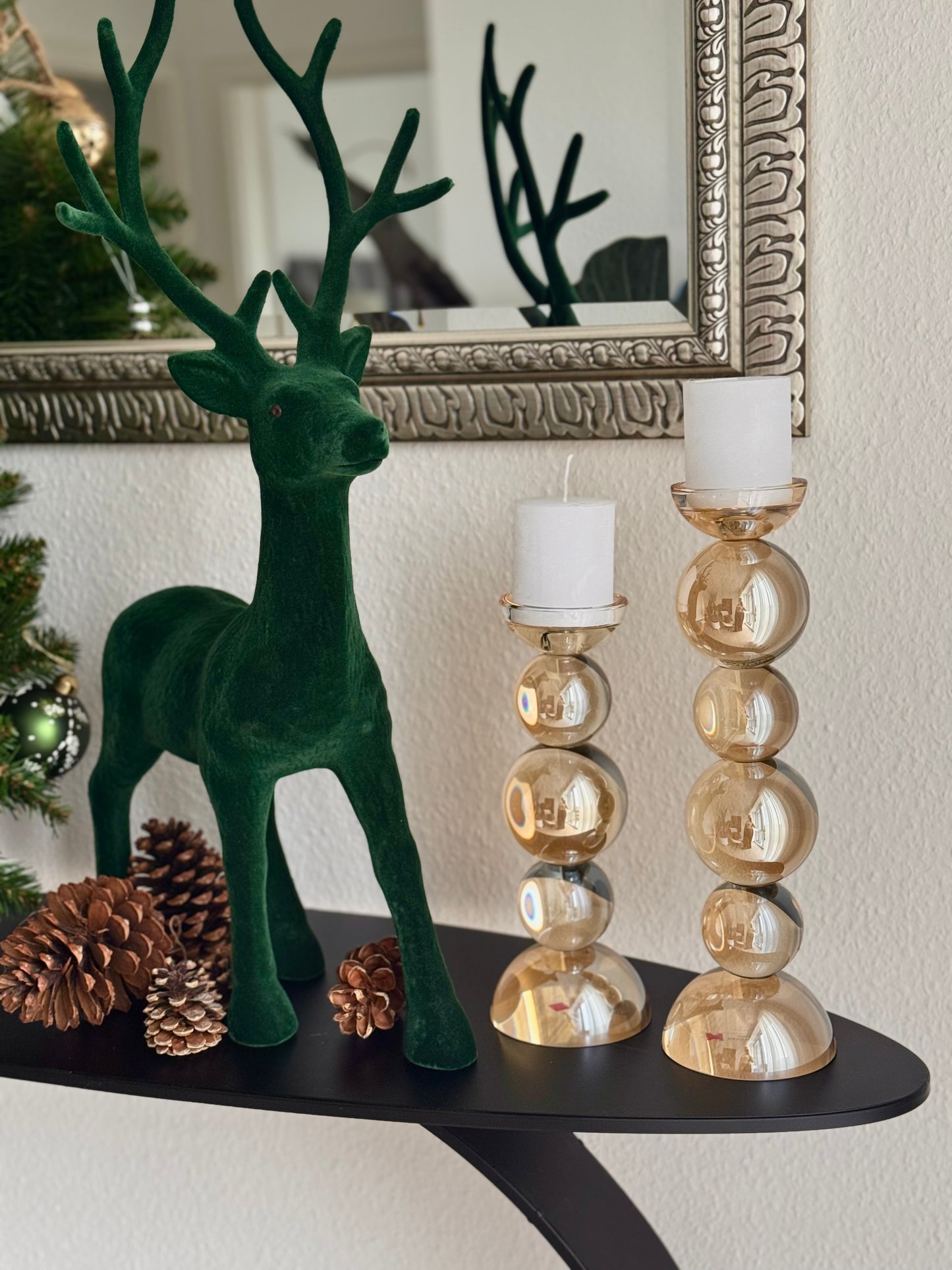 Colmore Kerzenhalter aus Kristallglas Champagnerfarben Höhe 30 cm