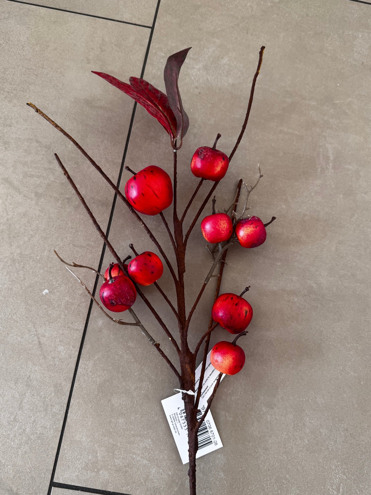 Viana Apfelzweig rot, 70 cm