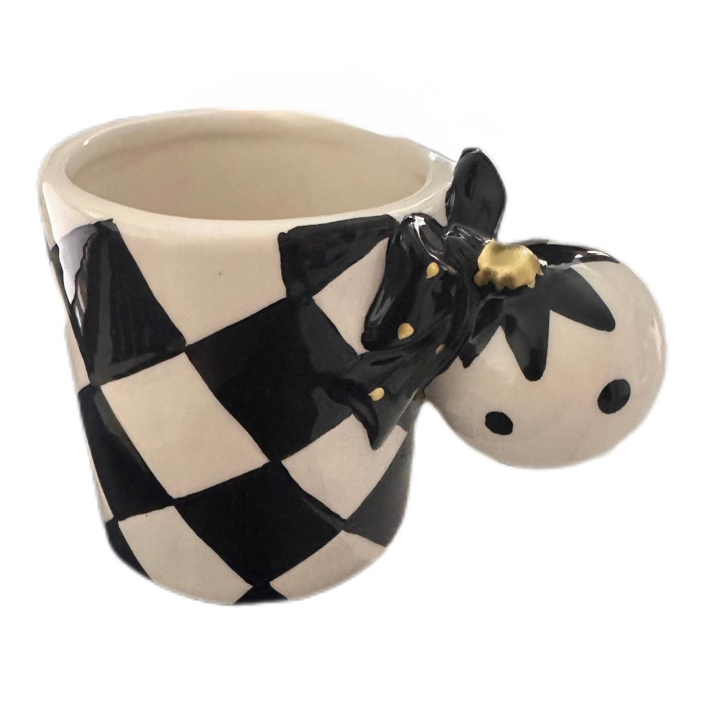 Weinachtsbecher Weihnachtskugelgriff Schwarz Weiß von Clayre & Eef