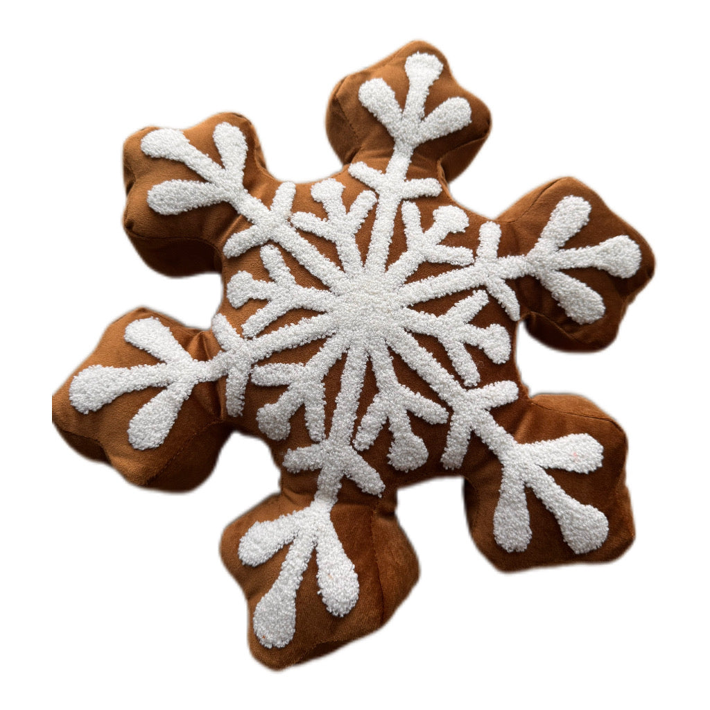 Kissen Schneeflocke in Braun von Exner 45 x 45 cm
