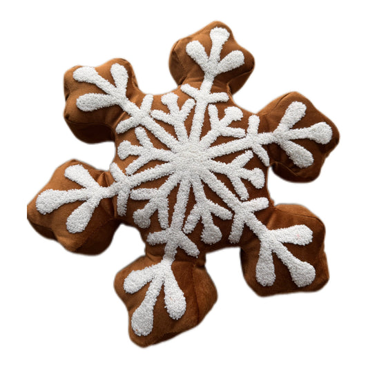 Kissen Schneeflocke in Braun von Exner 45 x 45 cm