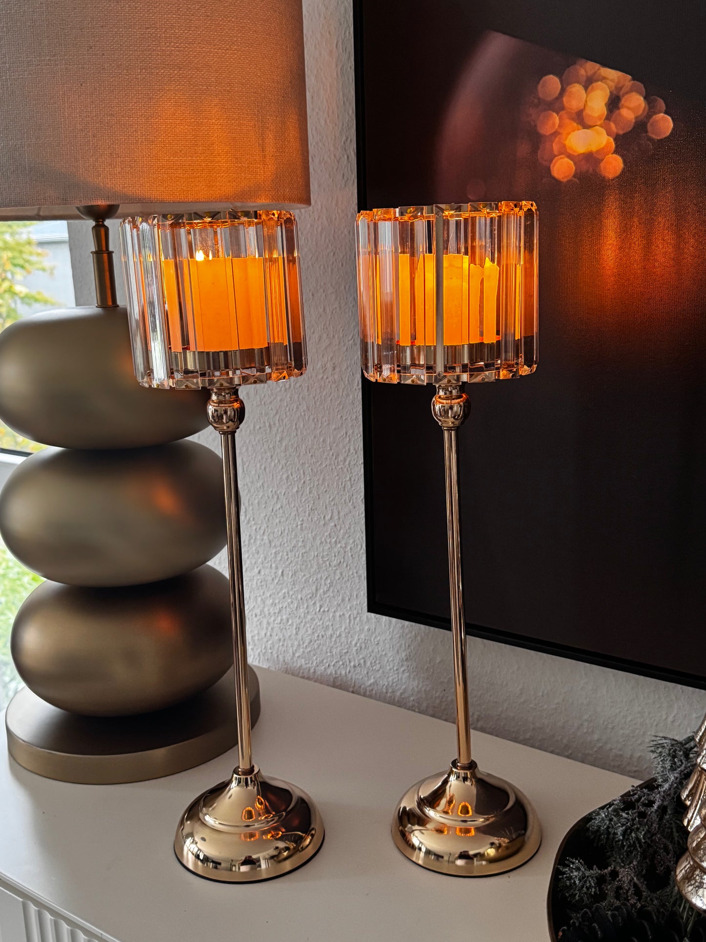 Boltze Home Windlicht Metall und Glas 51 cm