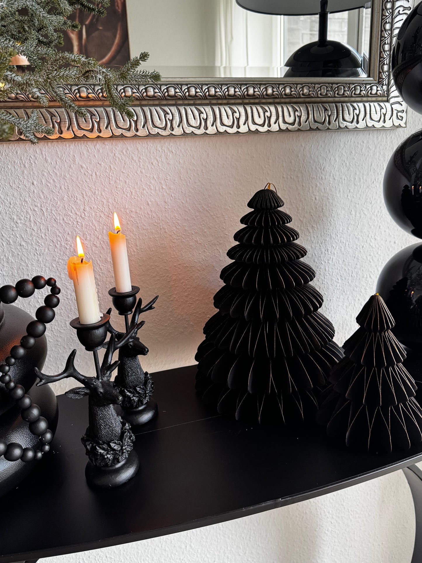 Exner Kerzenhalter Sobre Polyresin Schwarz 15 × 7 × 21 cm