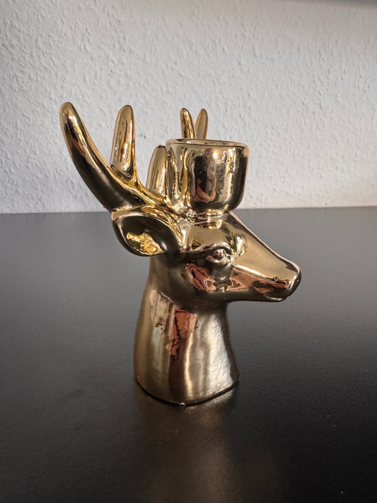 Kerzenhalter in Rentierform in Gold von Housevitamin