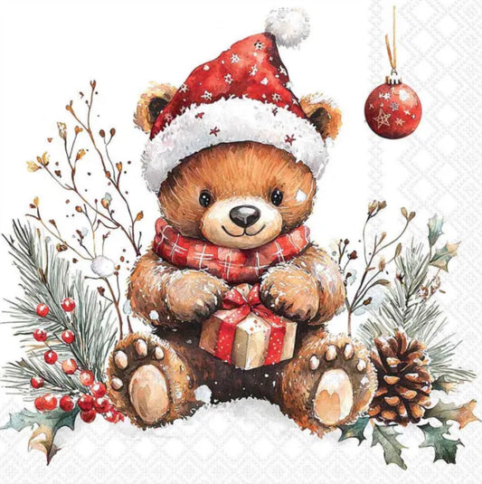 Servietten Teddys Gift 33 x 33 cm von Ambiente – 20 Stück