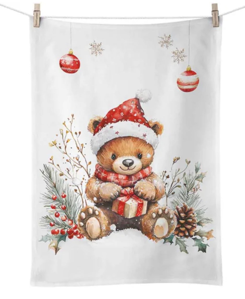 Geschirrtuch Teddys Gift aus Baumwolle 50 x 70 cm von Ambiente
