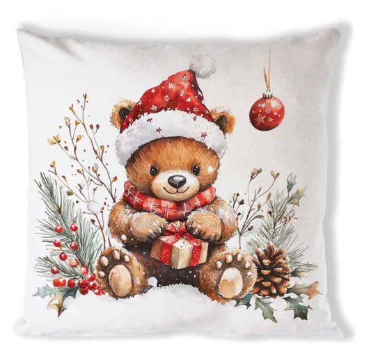 Kissenhülle Teddys Gift aus Baumwolle 40 x 40 cm von Ambiente