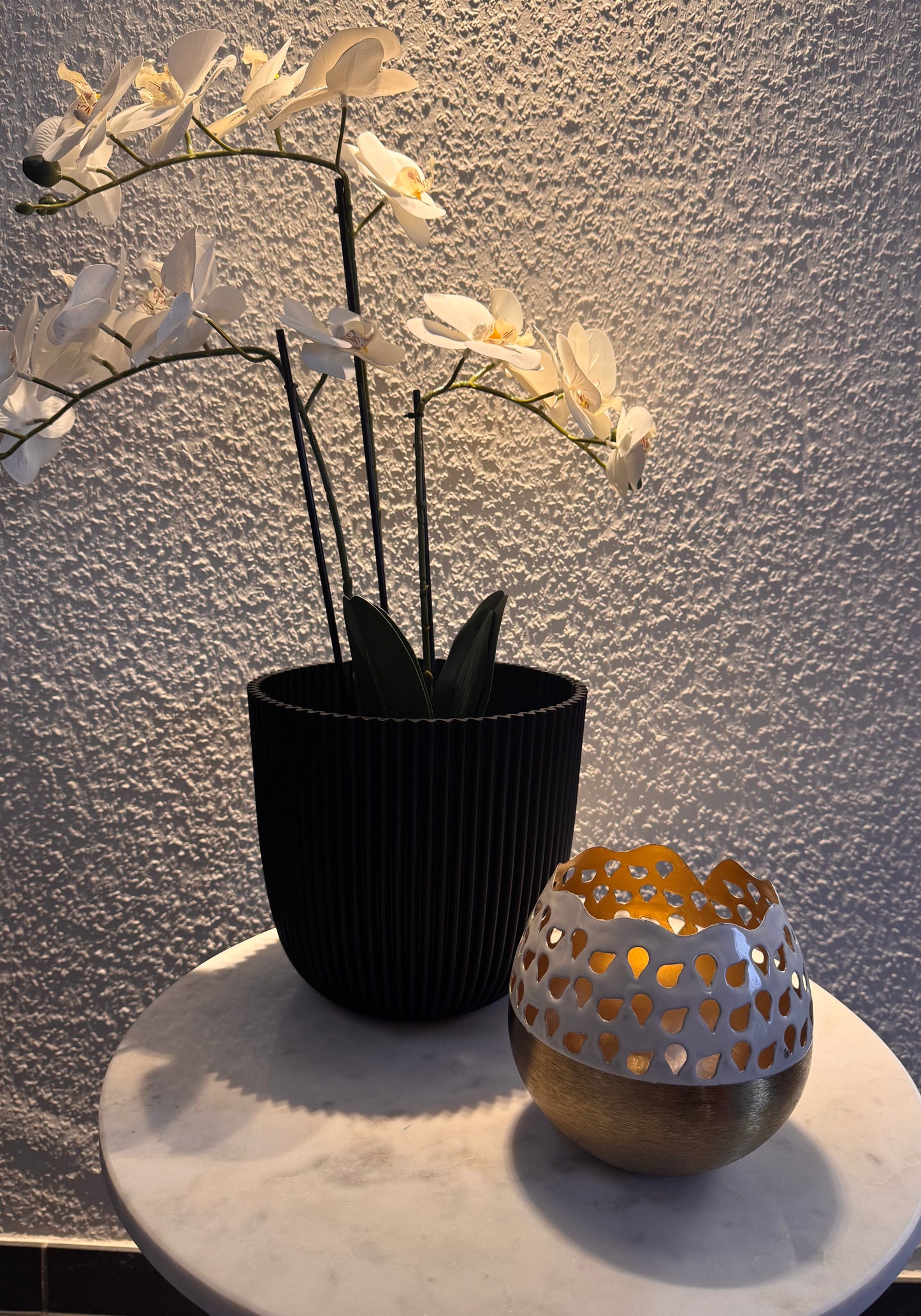 Windlicht Metall Countryfield Weiß/ Gold 14 cm