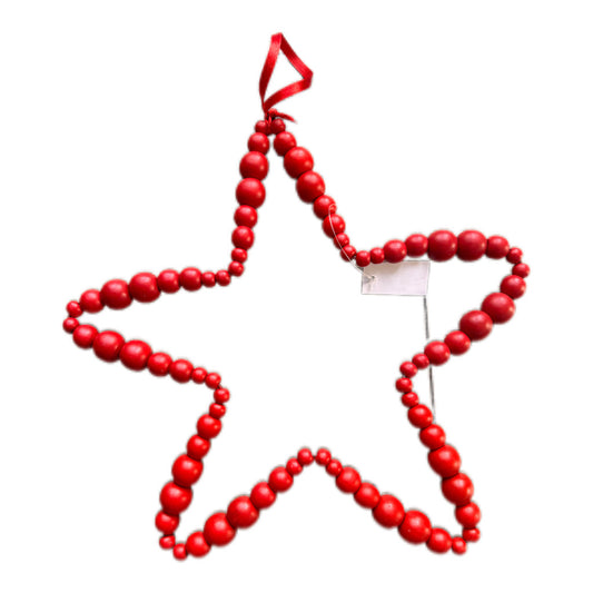 Weihnachtsstern Anhänger in Rot Holzperlen 29 cm von Exner