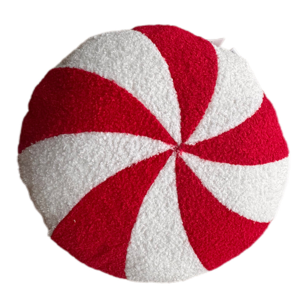 Weihnachtskissen Zuckerstange rund Rot/Weiß ø 39,2 x 39,2 cm