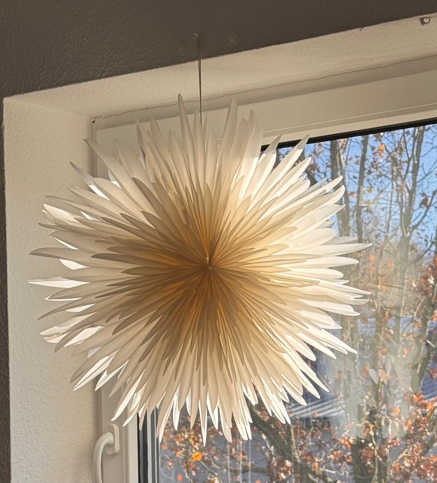 Papierlampe Origami Papier in Weiß 60 cm von Only Natural