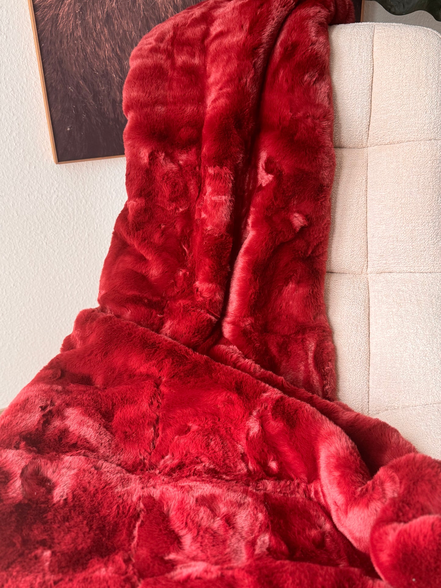 Kuschelige Wohndecke Zinzi in Bordeux Rot edel 140 x 180 cm