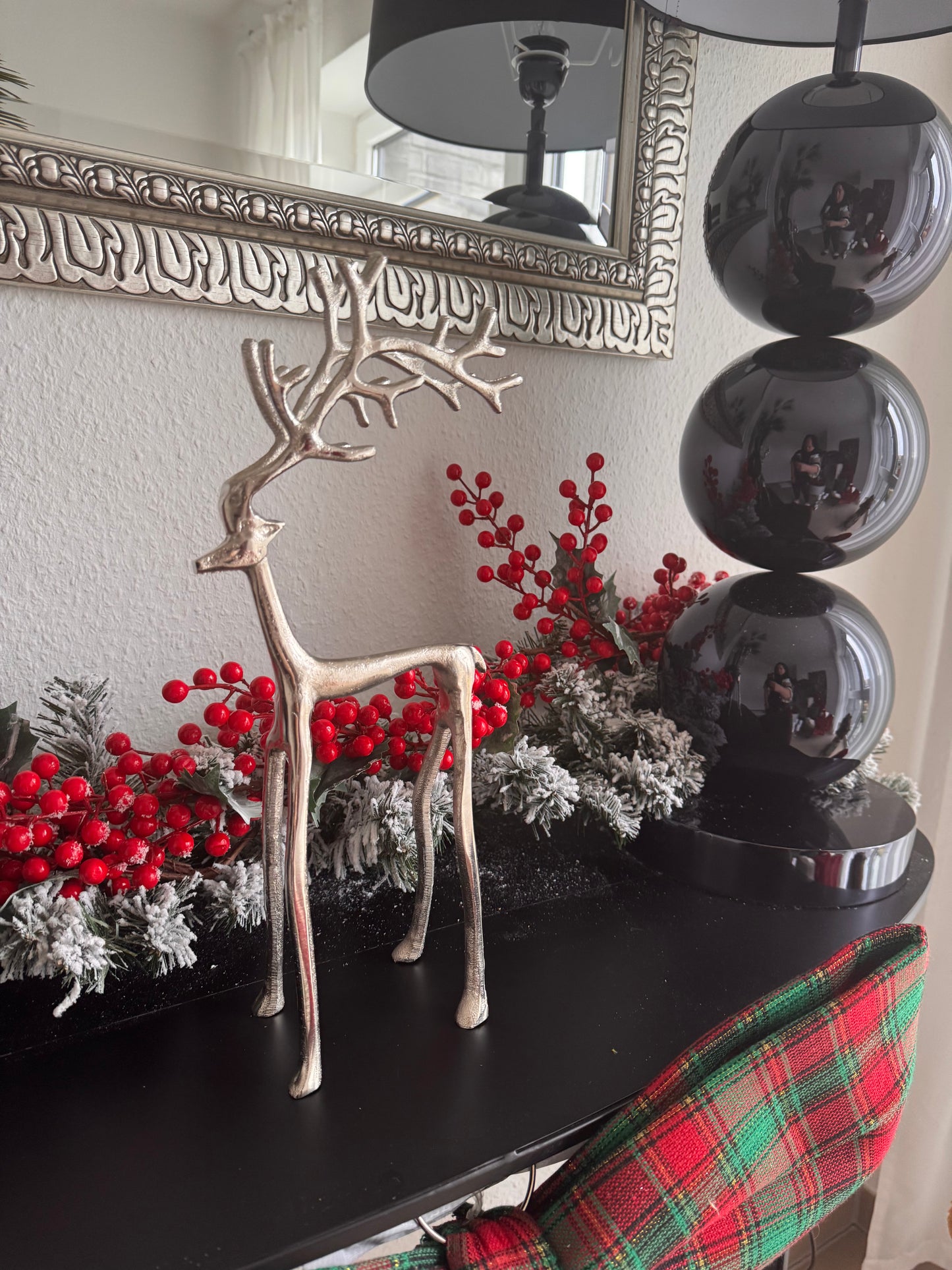 Dekorativer Hirsch aus Metall in Silber von Wurm