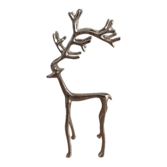 Dekorativer Hirsch aus Metall in Silber von Wurm