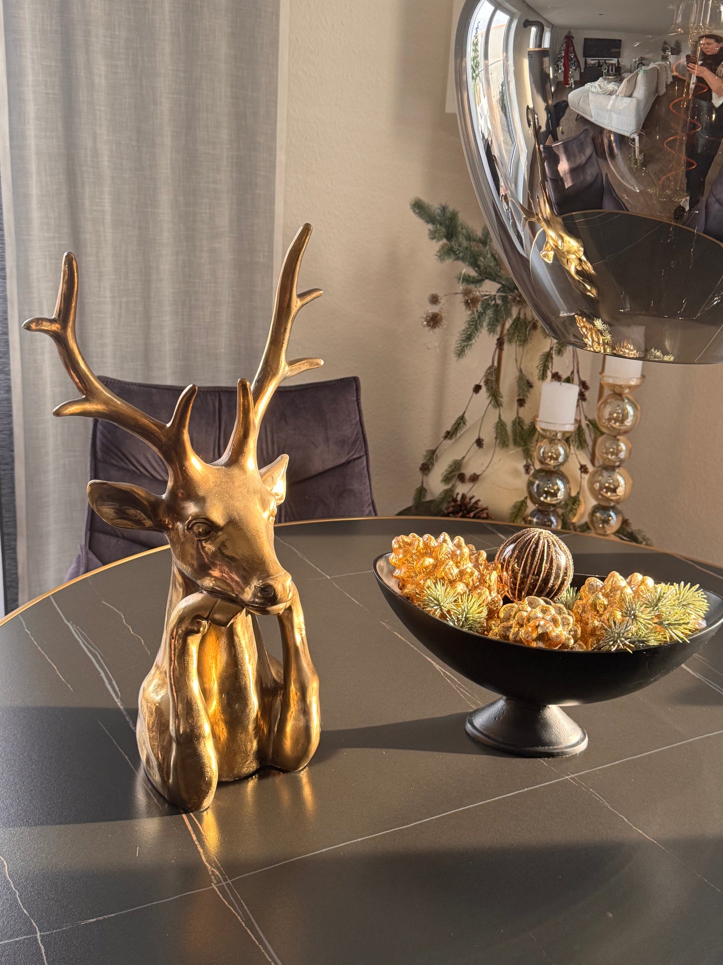 Goldener Hirsch im Denker Design 50 cm