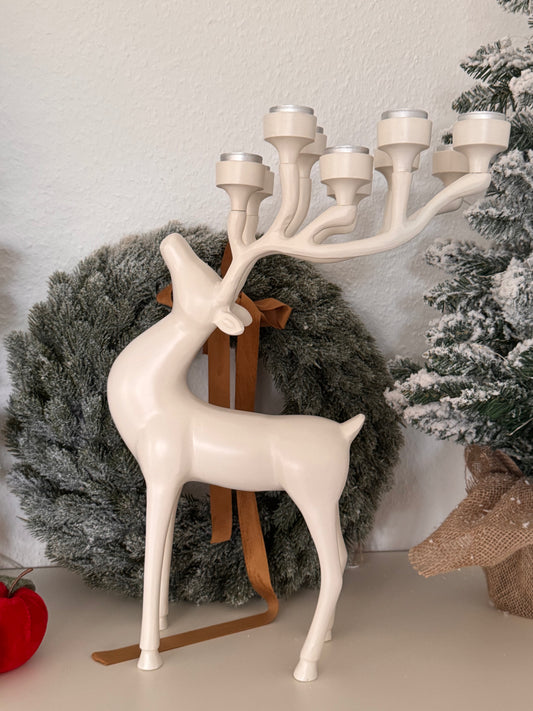 Eleganter Hirsch-Kerzenleuchter Clair Blanc von Exner