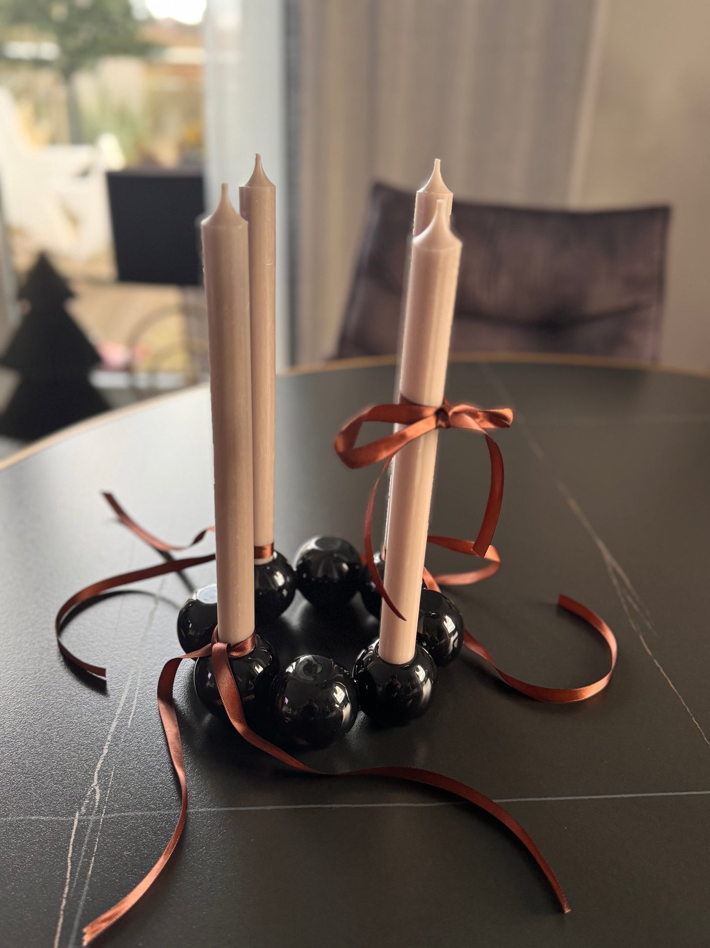 Bubbles Kerzenhalter in Schwarz von Present Time ø 17 cm