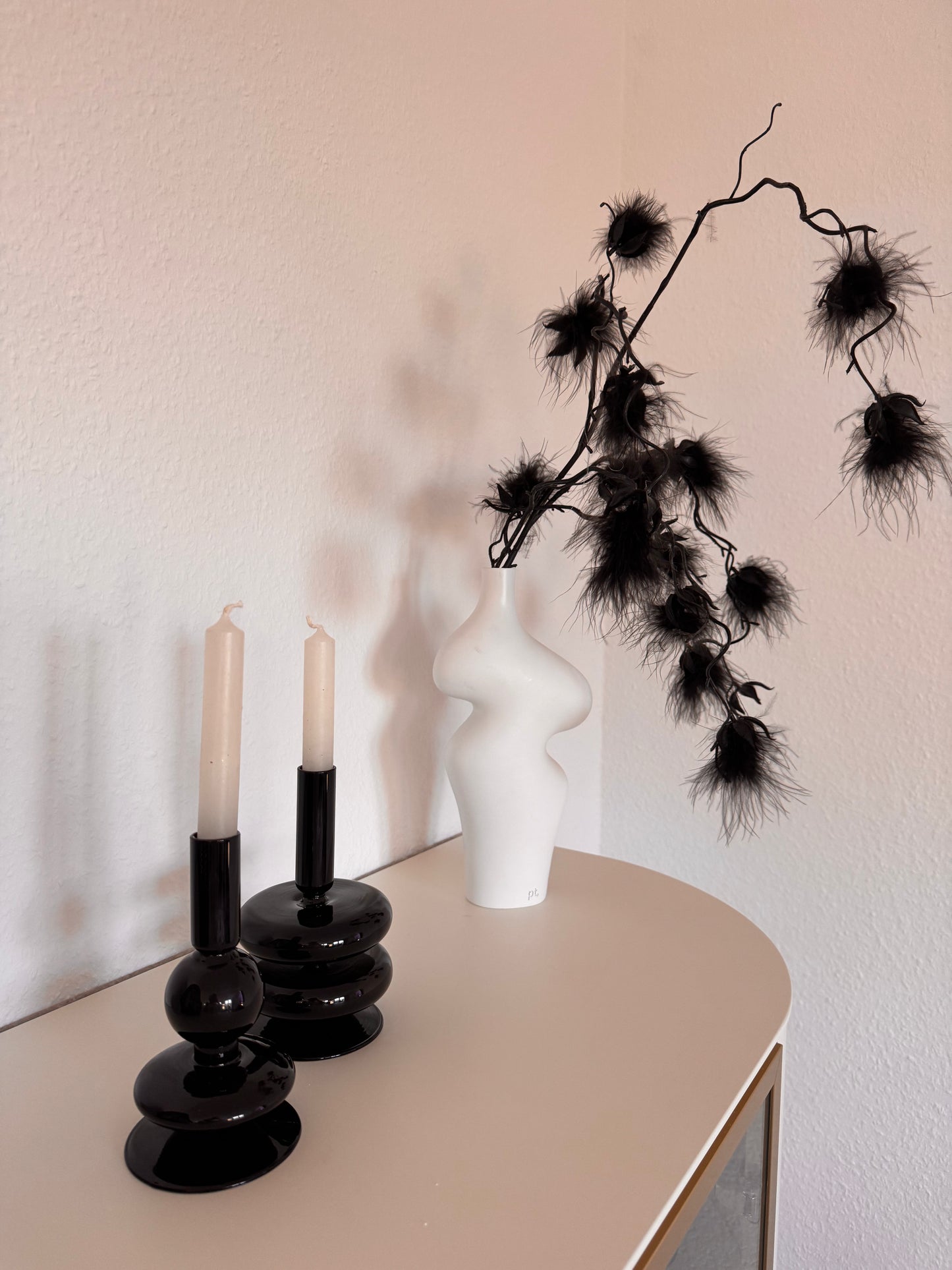 Kerzenhalter Glas Sparkle Bubbles von Present Time schwarz