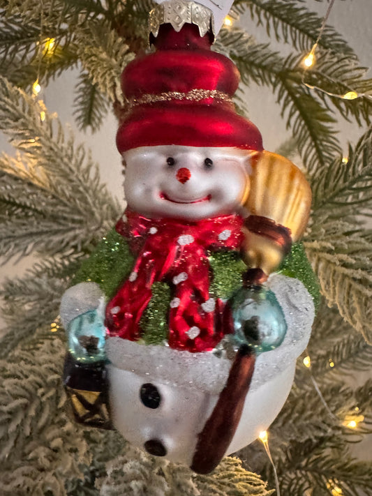 Weihnachtskugel Schneemann aus Glas von  By Lauco (Kopie)