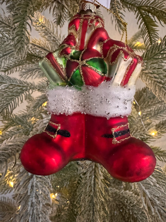 Weihnachtskugel Nikolausstiefel  aus Glas von  By Lauco