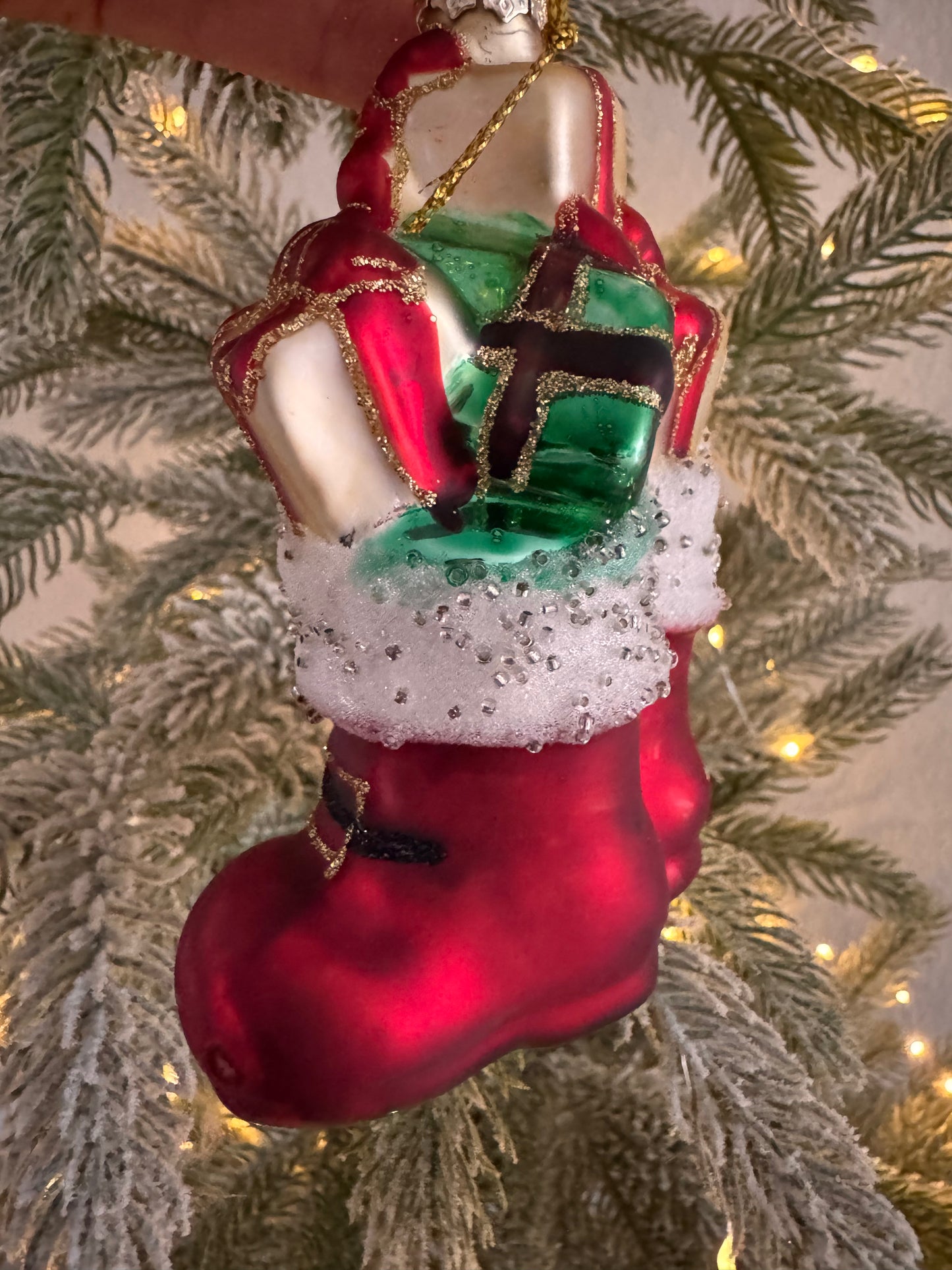 Weihnachtskugel Nikolausstiefel  aus Glas von  By Lauco