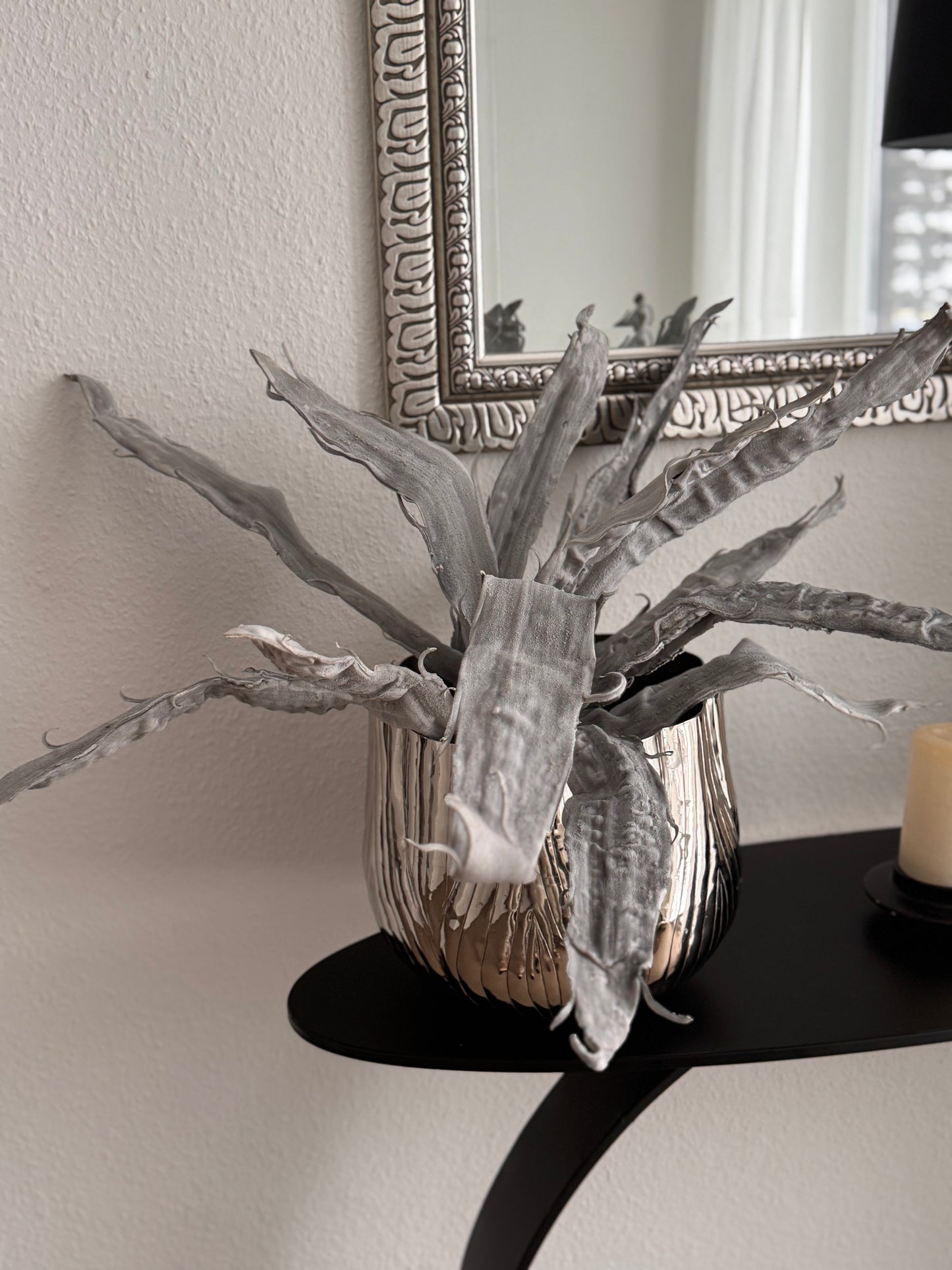 Vase Silberfarbend glänzend 31x31x24 cm von Colmore