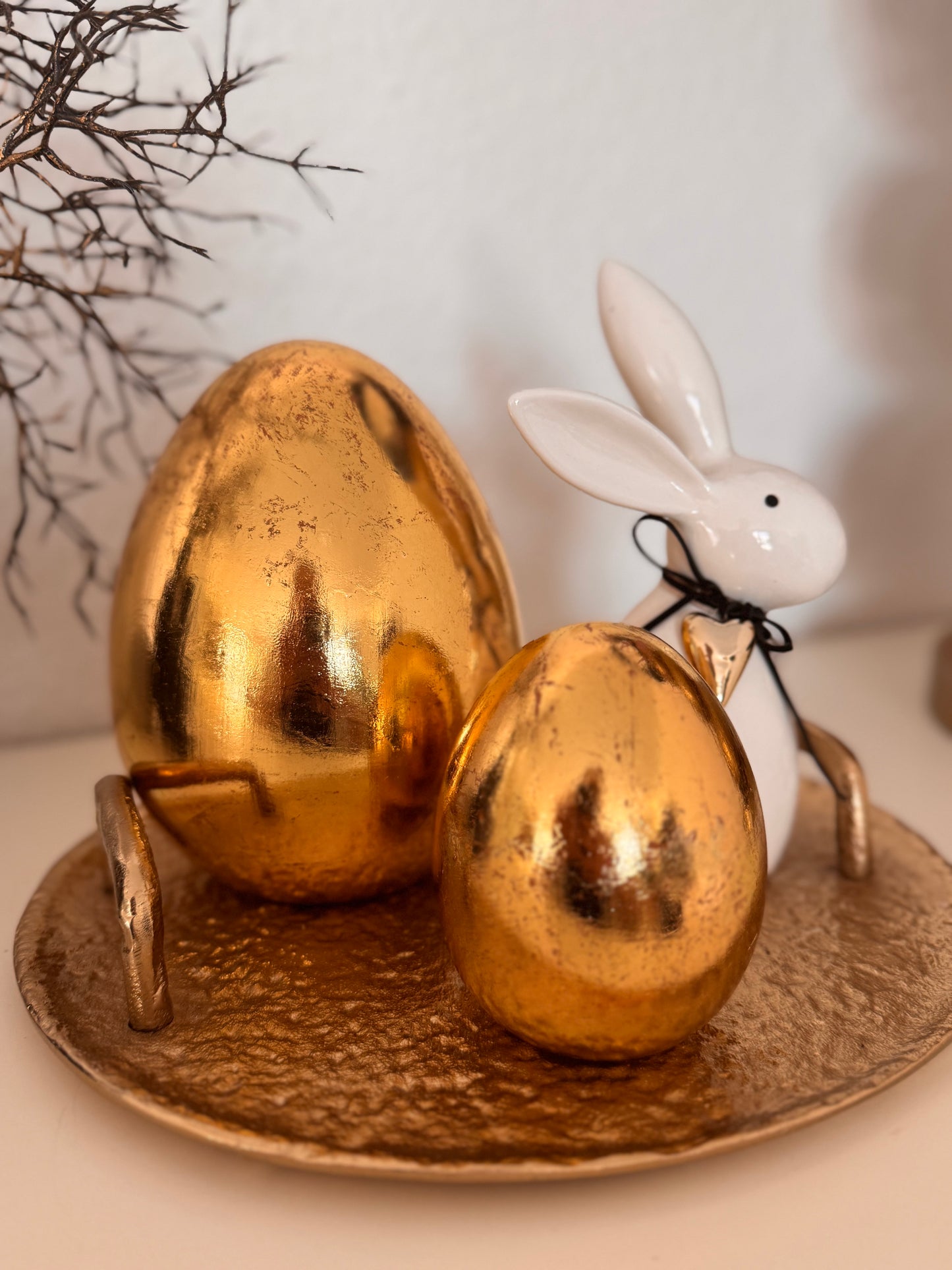 Hase XOXO weiß mit Goldherz von Exner